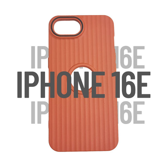 Apple iPhone 16e – Textured Silicone Back Cover Case, Shockproof, Slim Fit, Stylish Brown Design with Camera Ring Protection - Brown