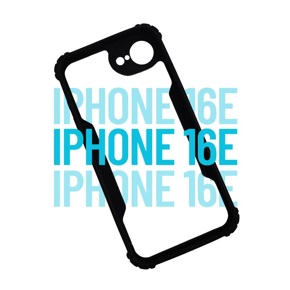 Apple iPhone 16e Black Transparent Hard Cover | Durable | Sleek Fit