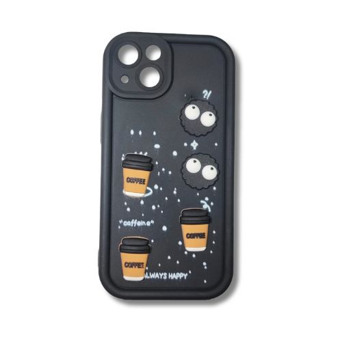 Apple iPhone 13 Puffy Perks – Caffeine Crew | Cute 3D Cartoon Character Soft Case