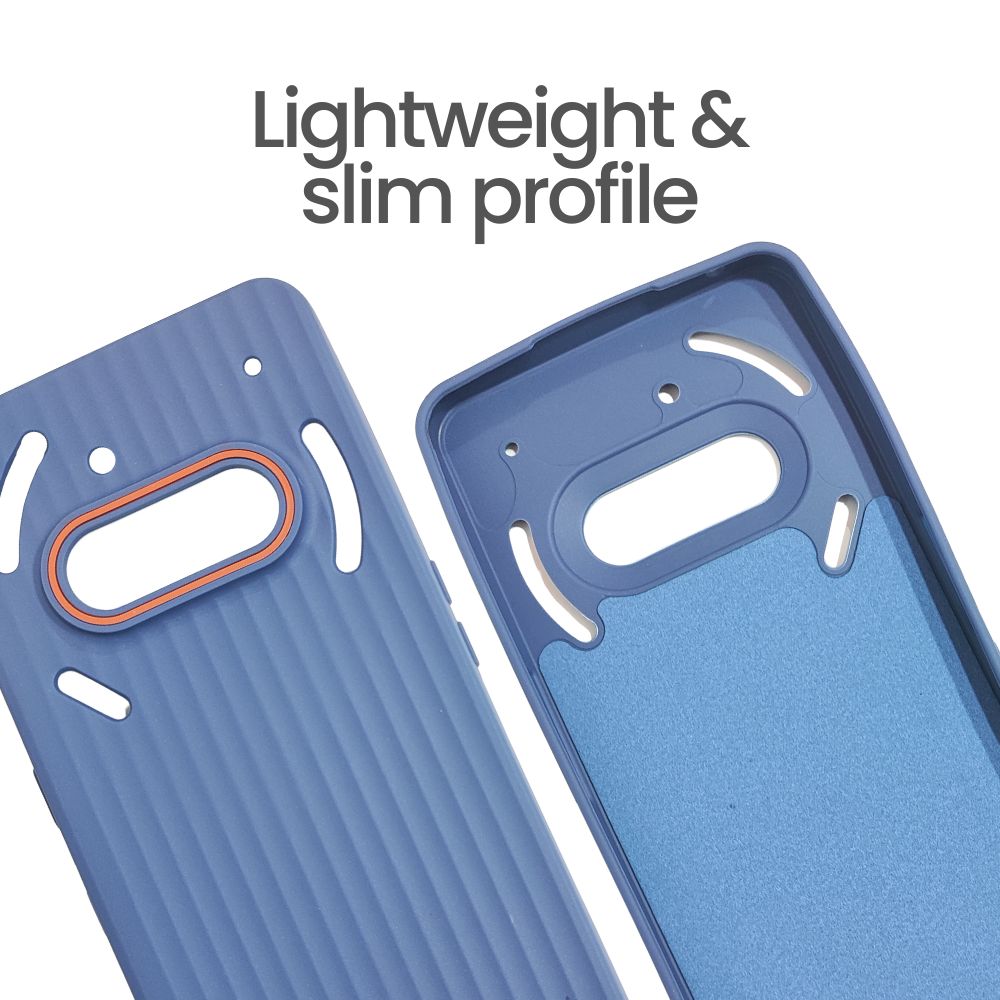 Nothing Phone 3a Blue Flexible Case | Stylish Line Pattern Soft Cover | Anti-Slip Shock-Absorbent Back Case