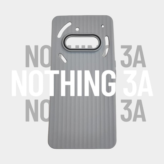 Nothing Phone 3a Gray Back Cover | Minimalist Line Texture Soft Case | Slim Shockproof Protective Shell