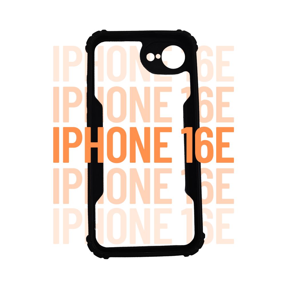 Apple iPhone 16e Black Transparent Hard Cover | Durable | Sleek Fit