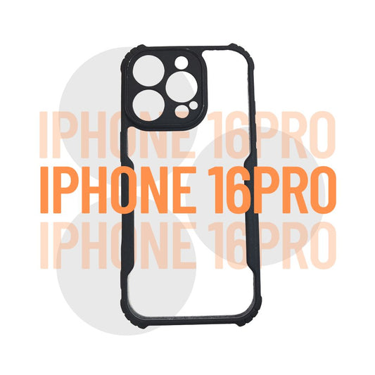 Apple iPhone 16 Pro Transparent Hard Case | Black Edges | Shockproof & Scratch Resistant