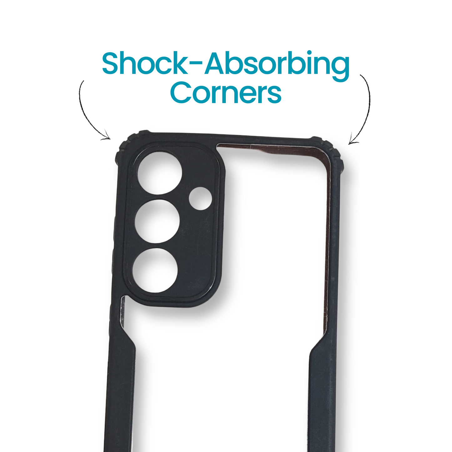 Samsung S25 Plus Transparent Hard Back Cover with Black Border – Slim Shockproof Protective Case