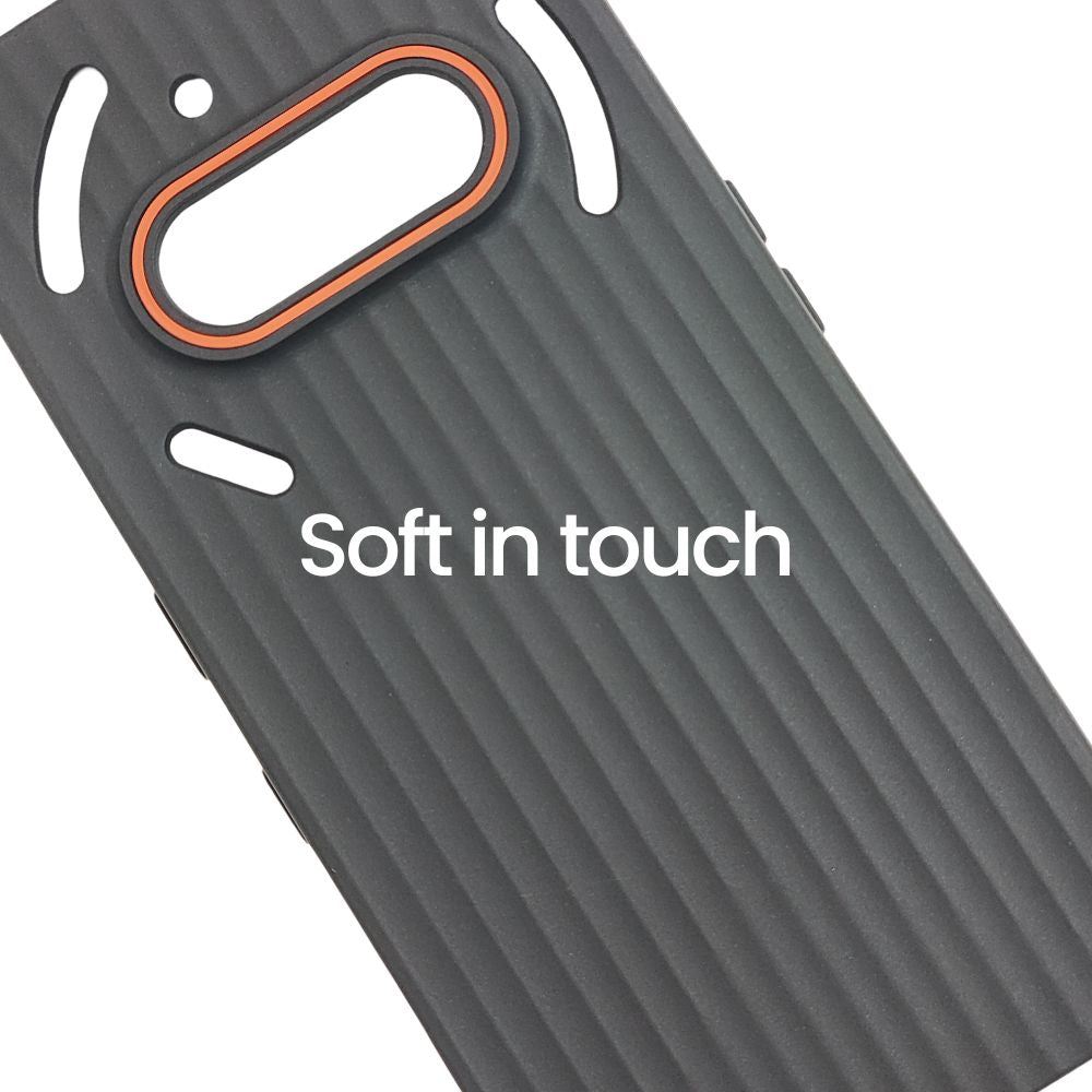 Nothing Phone 3a Black Soft Case | Classic Line Design Back Cover | Sleek & Protective Matte Finish Shell