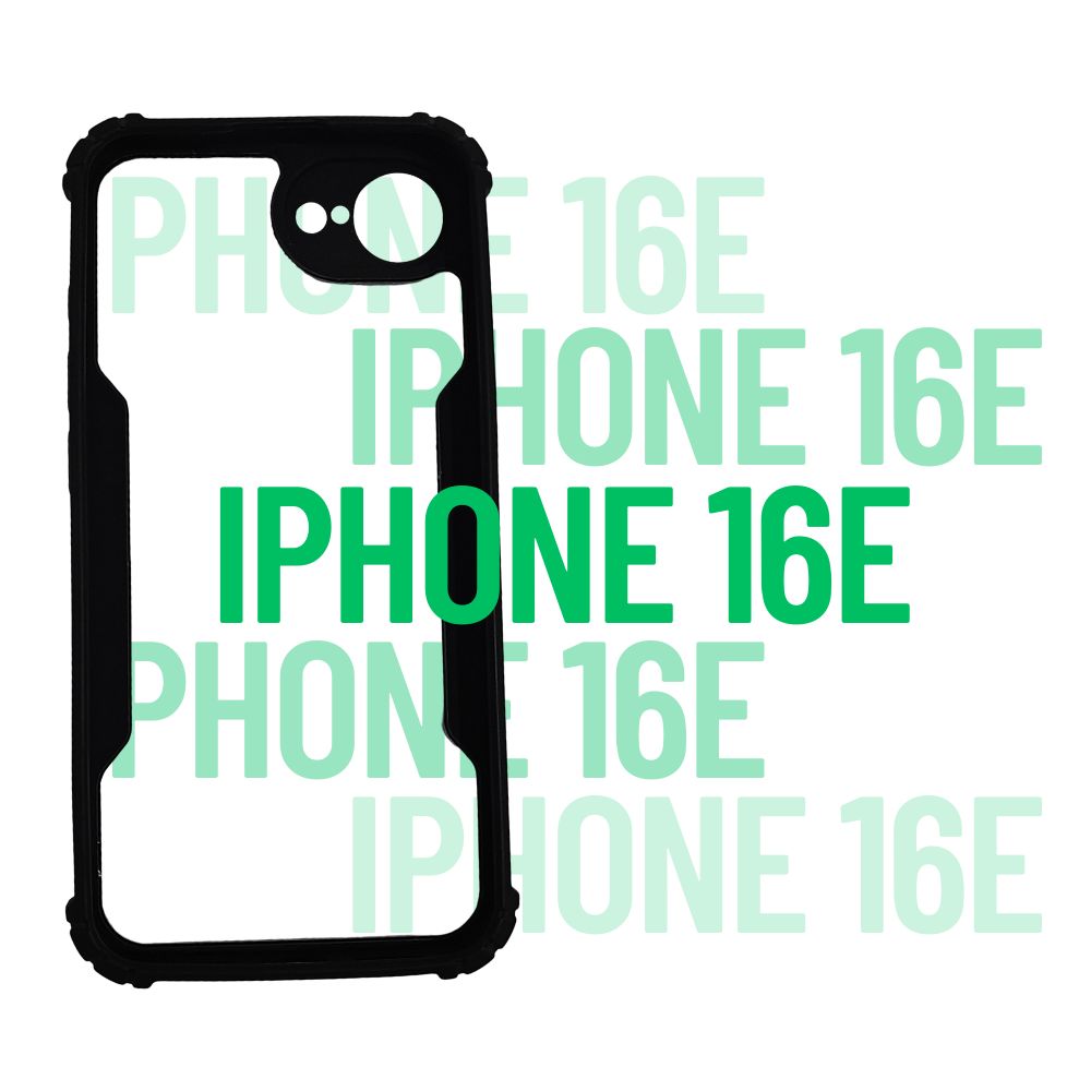 Apple iPhone 16e Black Transparent Hard Cover | Durable | Sleek Fit