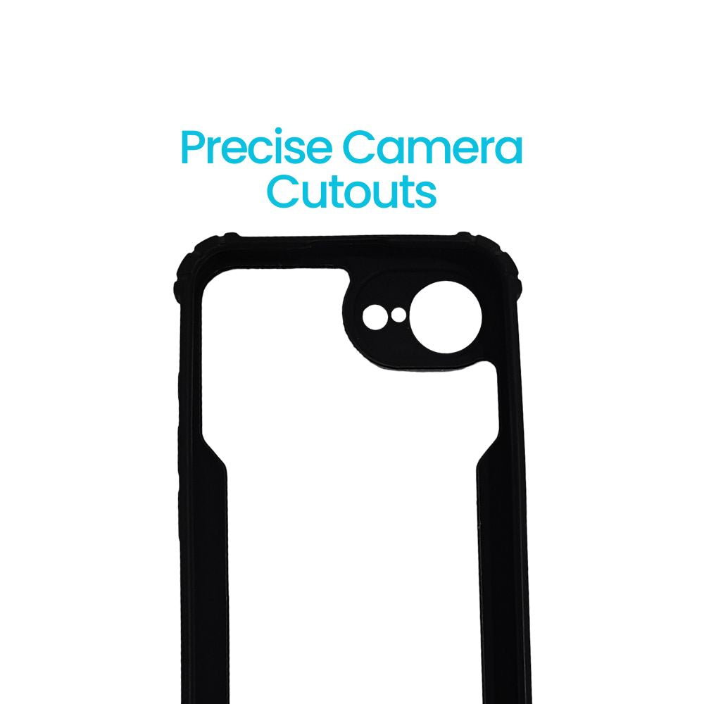 Apple iPhone 16e Black Transparent Hard Cover | Durable | Sleek Fit