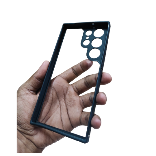 Samsung S23 Ultra Clear Hard Case with Black Edges – Anti-Scratch Slim Protective Back Cover