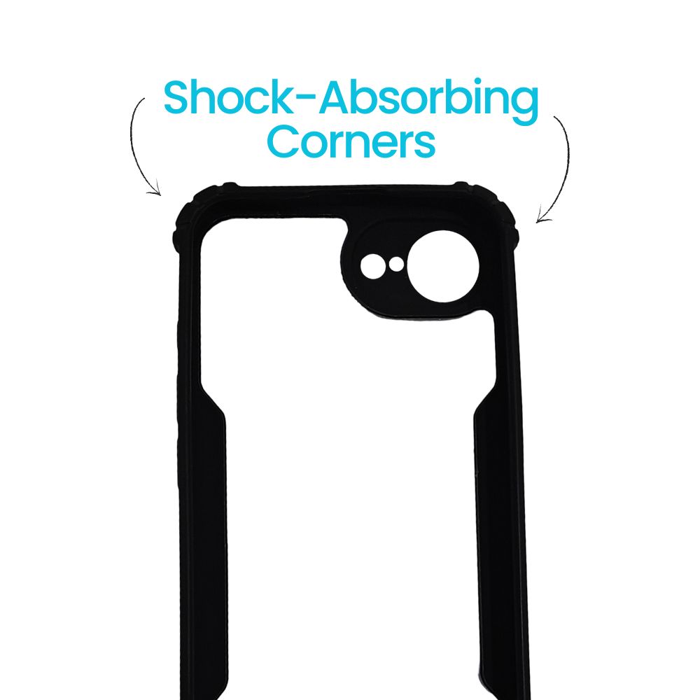 Apple iPhone 16e Black Transparent Hard Cover | Durable | Sleek Fit