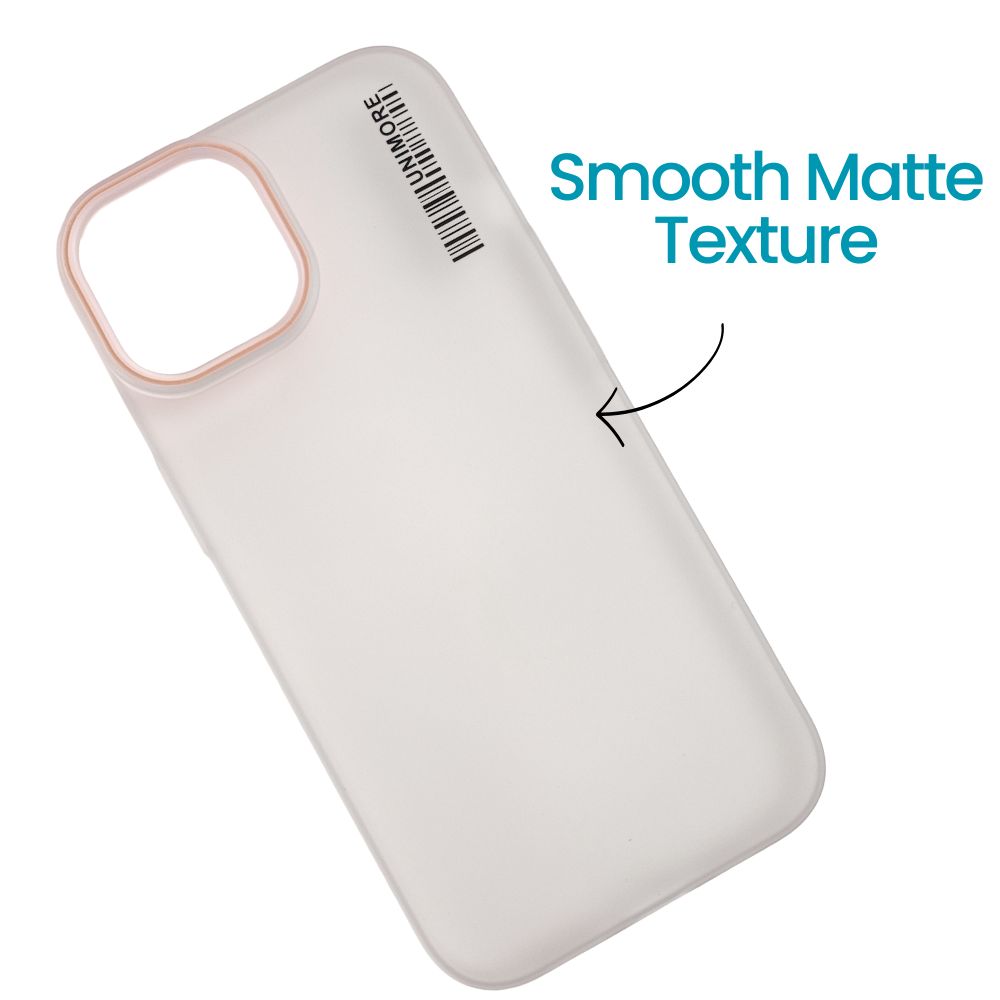 Apple iPhone 15 Matte Back Cover | Smooth Textured Finish | Anti-Fingerprint Slim Case - White