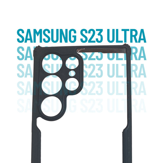 Samsung S23 Ultra Transparent Hard Back Cover with Black Border – Slim Fit Shockproof Protective Case