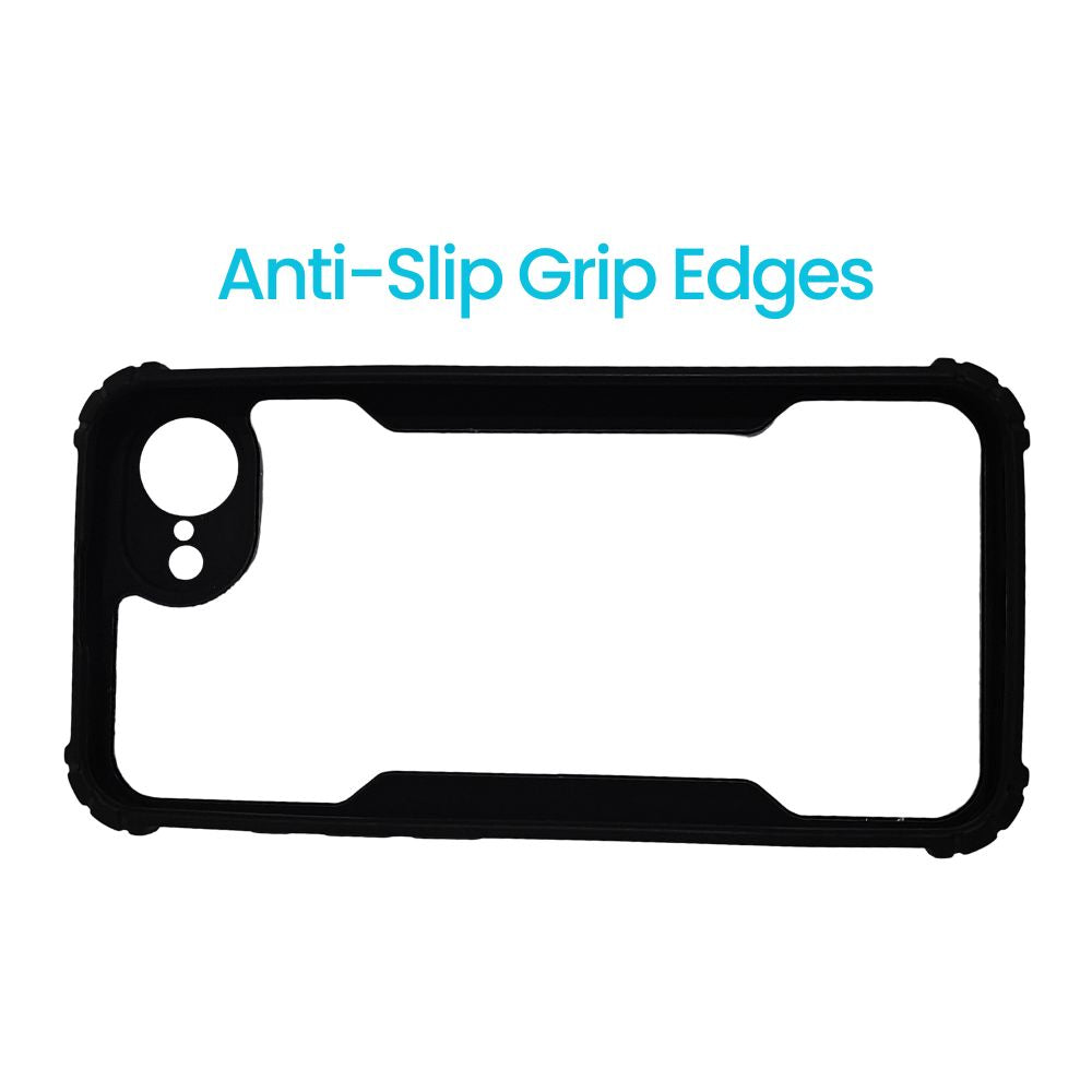 Apple iPhone 16e Black Transparent Hard Cover | Durable | Sleek Fit