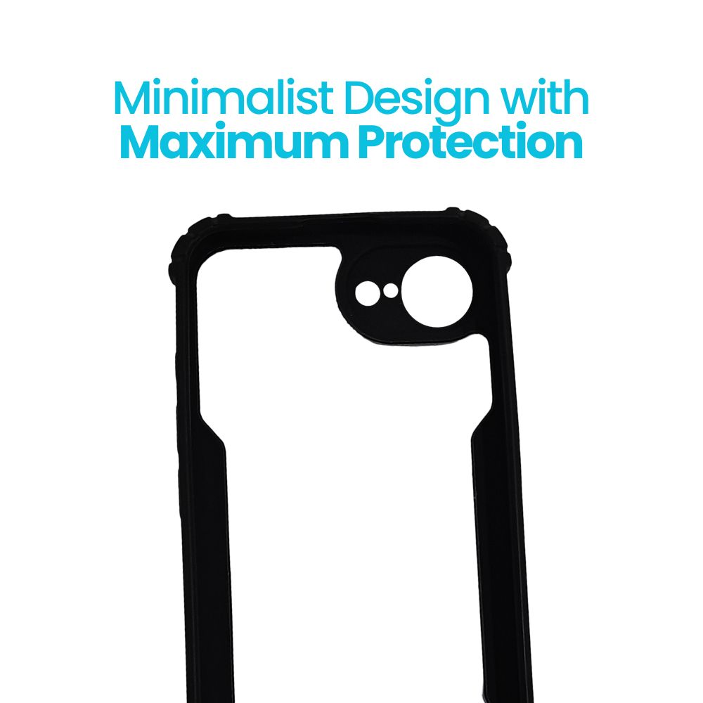 Apple iPhone 16e Black Transparent Hard Cover | Durable | Sleek Fit
