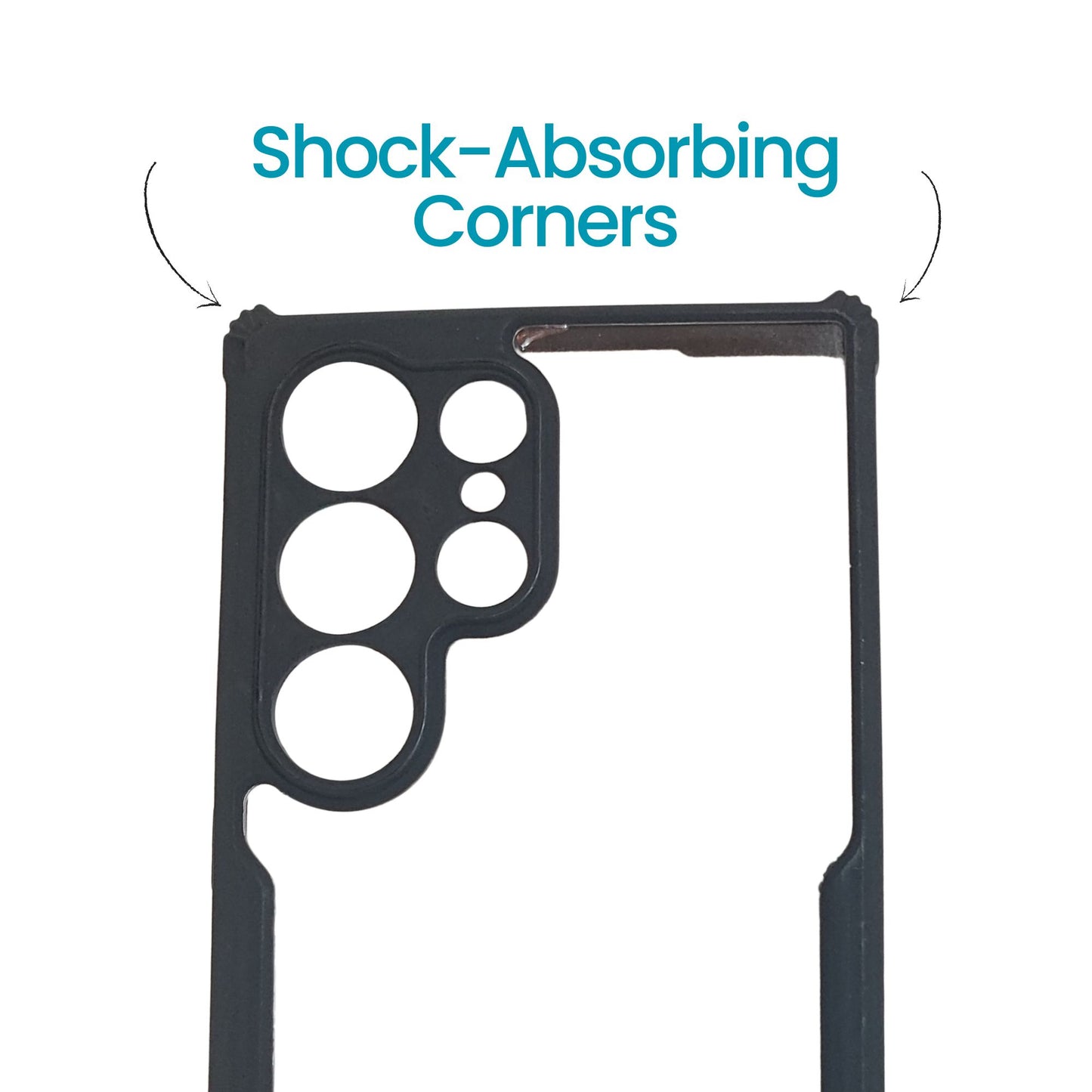 Samsung S23 Ultra Transparent Hard Back Cover with Black Border – Slim Fit Shockproof Protective Case