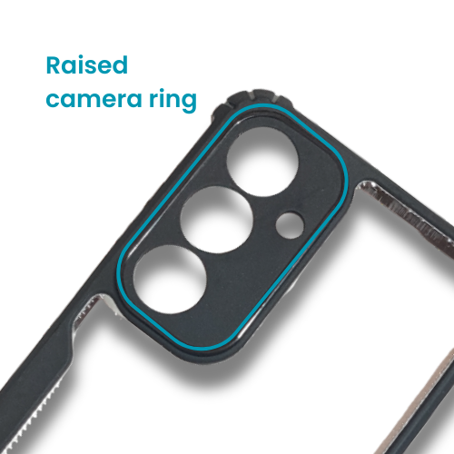 Samsung S24 FE Transparent Hard Back Cover with Black Border – Slim Shockproof Case