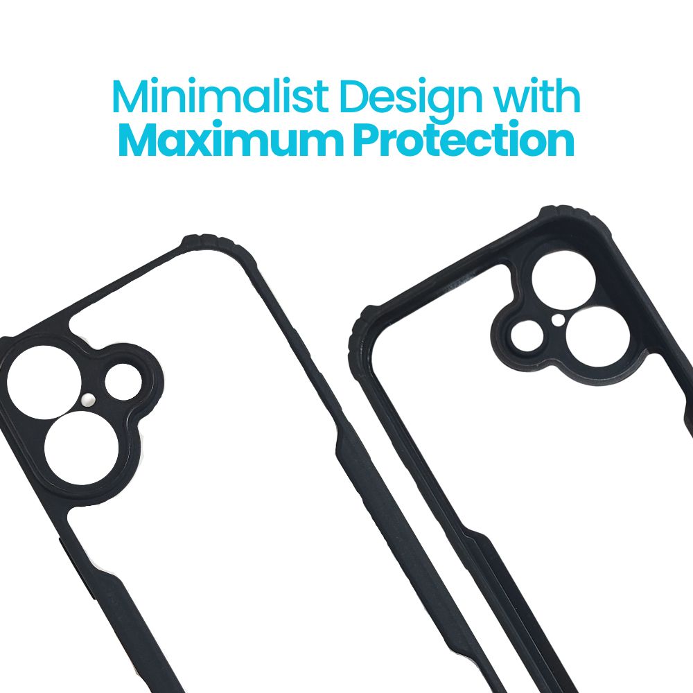 Apple iPhone 16 Black Transparent Hard Cover | Matte Borders | Slim & Tough