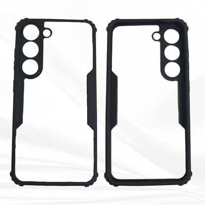 Samsung S23 Back Cover – Clear Hard Case with Black Border | Slim, Durable & Shockproof Design