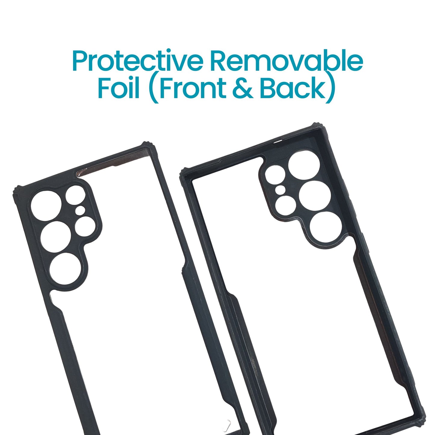 Samsung S23 Ultra Transparent Hard Back Cover with Black Border – Slim Fit Shockproof Protective Case
