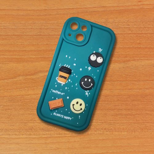 iPhone 13 Blue Caffeine Crew Case – Puffy Perks | 3D Cartoon Soft Silicone Cover - Cartoon Character