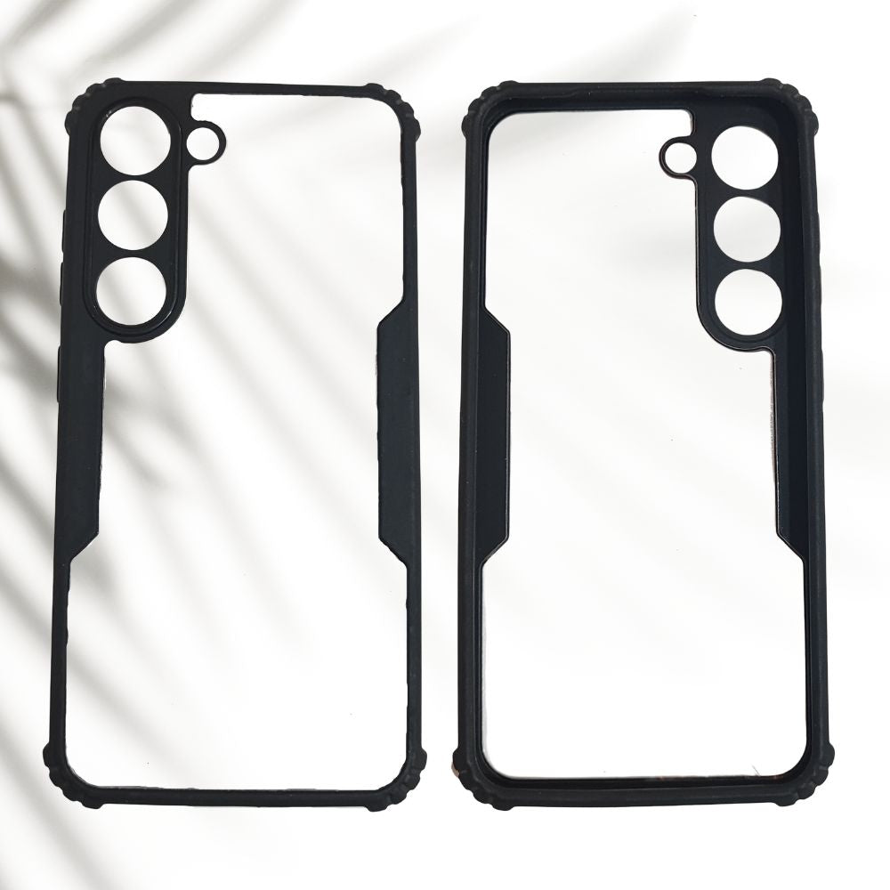 Samsung S23 Back Cover – Clear Hard Case with Black Border | Slim, Durable & Shockproof Design