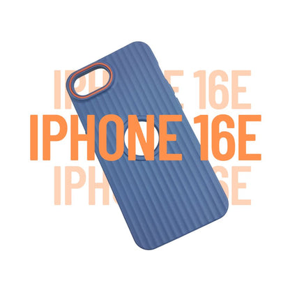 Apple iPhone 16e – Textured Silicone Back Cover Case, Shockproof, Slim Fit, Stylish Brown Design with Camera Ring Protection - Blue