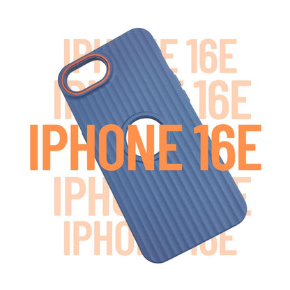 Apple iPhone 16e – Textured Silicone Back Cover Case, Shockproof, Slim Fit, Stylish Brown Design with Camera Ring Protection - Blue