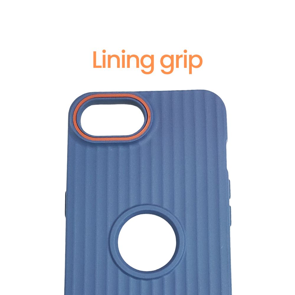 Apple iPhone 16e – Textured Silicone Back Cover Case, Shockproof, Slim Fit, Stylish Brown Design with Camera Ring Protection - Blue