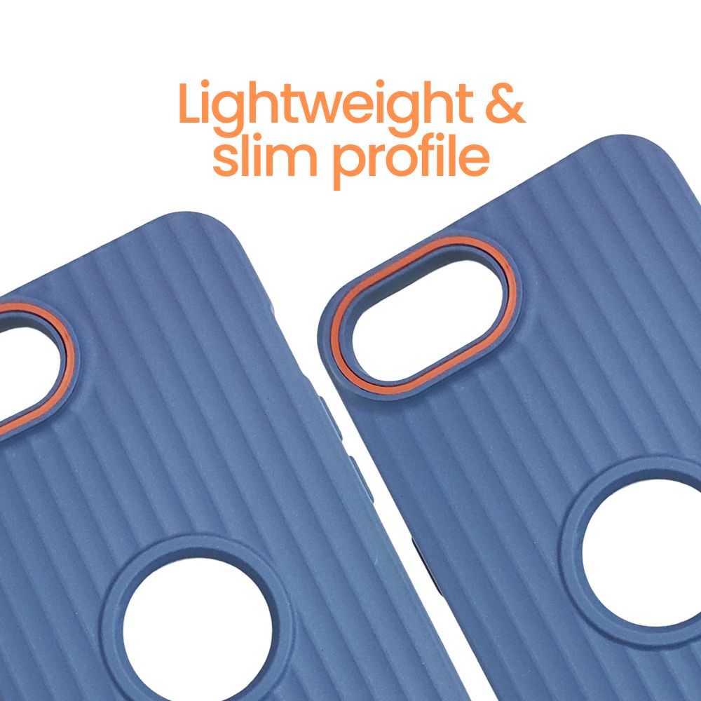 Apple iPhone 16e – Textured Silicone Back Cover Case, Shockproof, Slim Fit, Stylish Brown Design with Camera Ring Protection - Blue