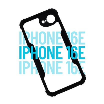 Apple iPhone 16e Black Transparent Hard Cover | Durable | Sleek Fit