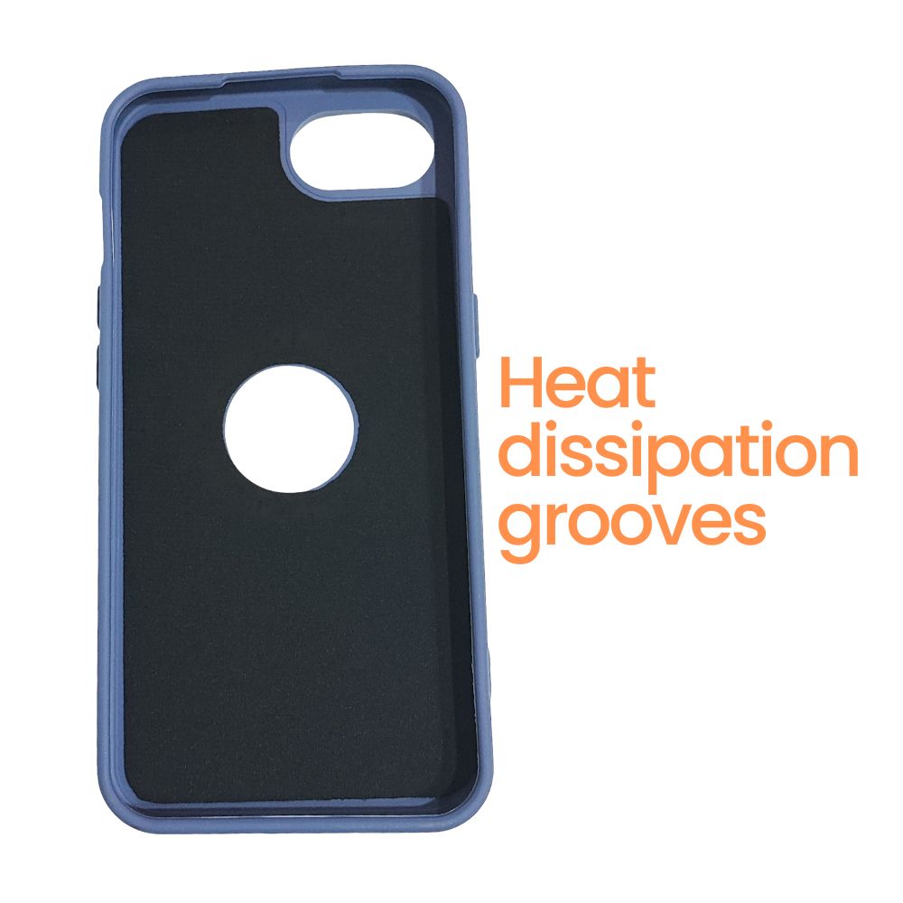 Apple iPhone 16e – Textured Silicone Back Cover Case, Shockproof, Slim Fit, Stylish Brown Design with Camera Ring Protection - Blue