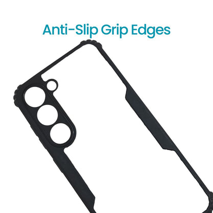 Samsung S23 Plus Back Cover – Transparent Hard Case with Black Border | Slim & Shockproof Protection