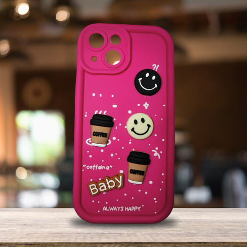 Apple iPhone 15 – Pink Blush Bloom – Strawberry Snuggles | Kawaii 3D Cartoon Character Soft Case