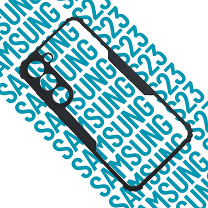 Samsung S23 Back Cover – Clear Hard Case with Black Border | Slim, Durable & Shockproof Design