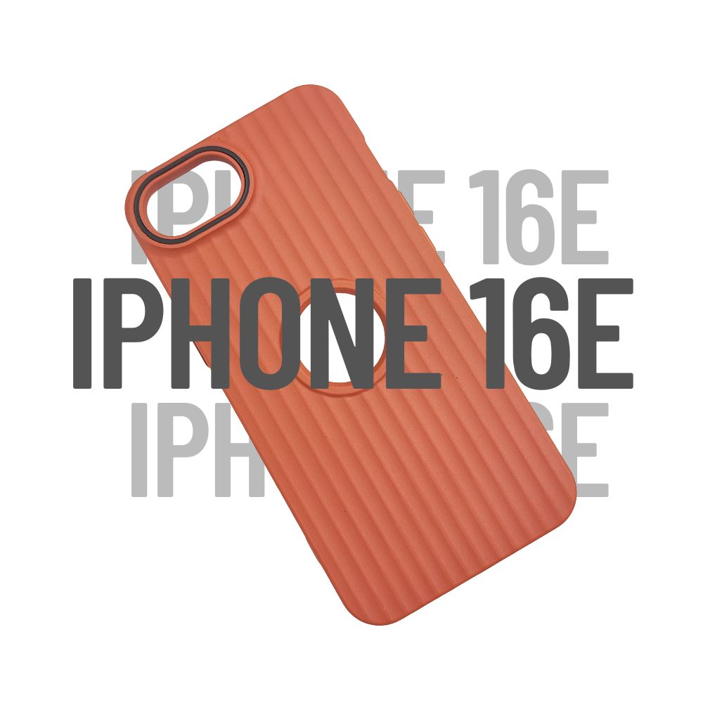 Apple iPhone 16e – Textured Silicone Back Cover Case, Shockproof, Slim Fit, Stylish Brown Design with Camera Ring Protection - Brown