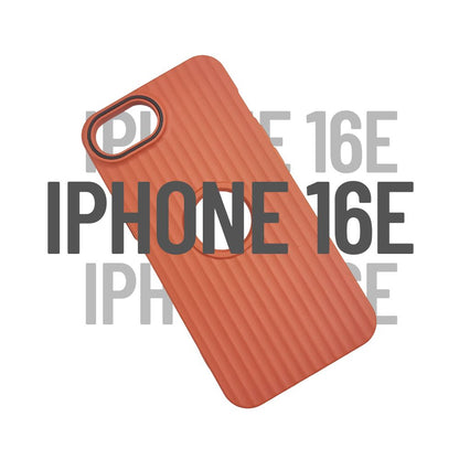 Apple iPhone 16e – Textured Silicone Back Cover Case, Shockproof, Slim Fit, Stylish Brown Design with Camera Ring Protection - Brown