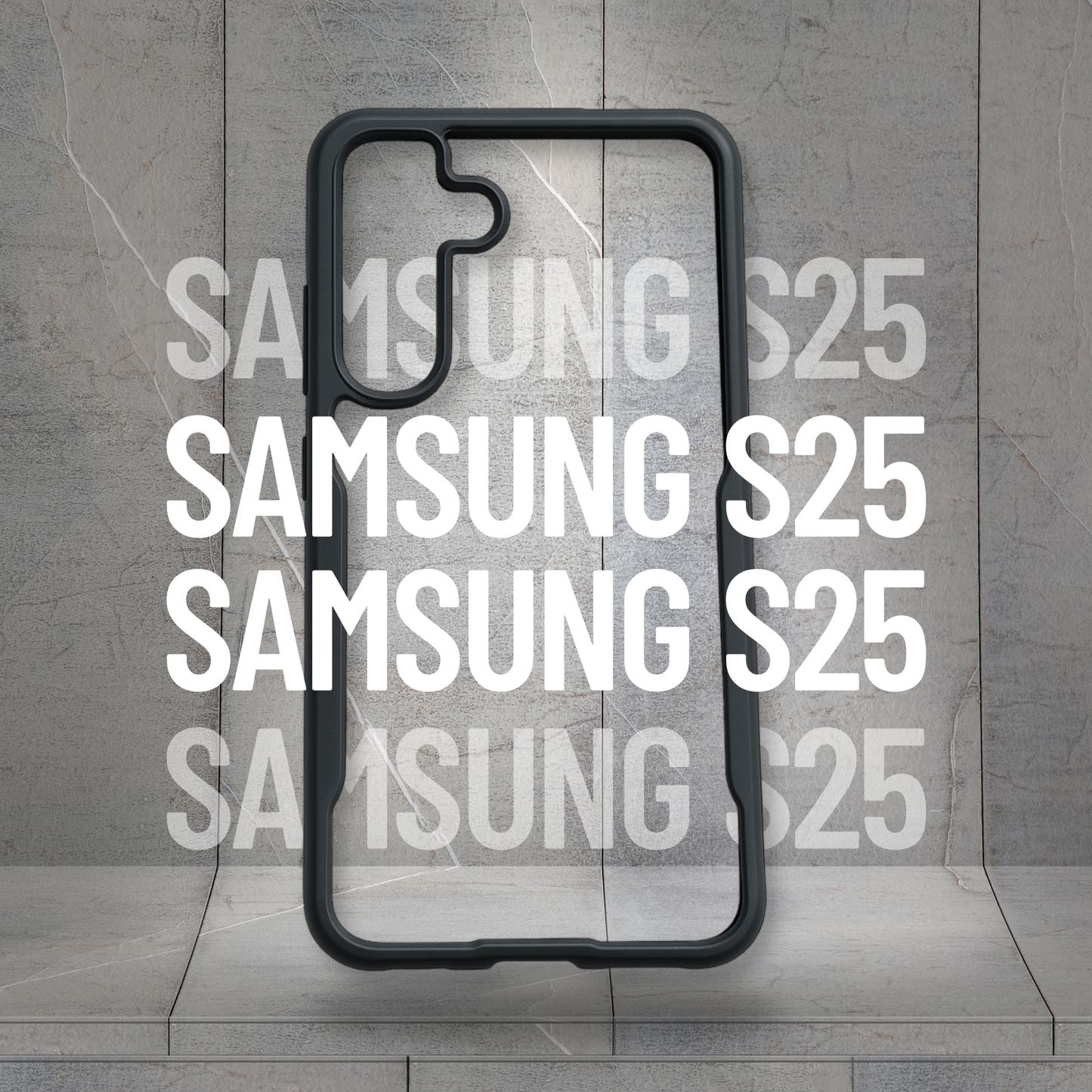 Samsung S25 Crystal Clear Hard Case with Black Frame – Anti-Scratch & Drop Resistant Back Cover