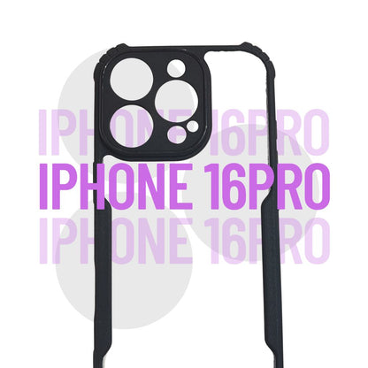 Apple iPhone 16 Pro Transparent Hard Case | Black Edges | Shockproof & Scratch Resistant