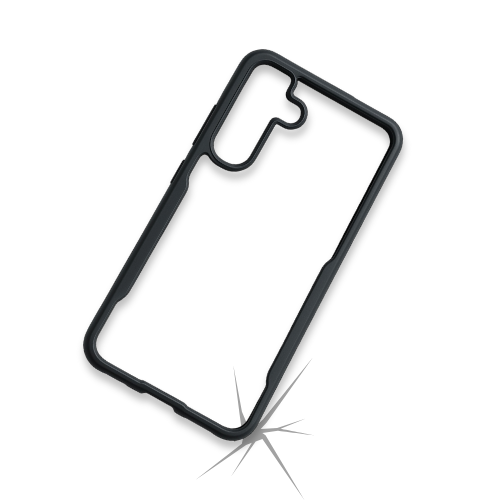 Samsung S25 Crystal Clear Hard Case with Black Frame – Anti-Scratch & Drop Resistant Back Cover