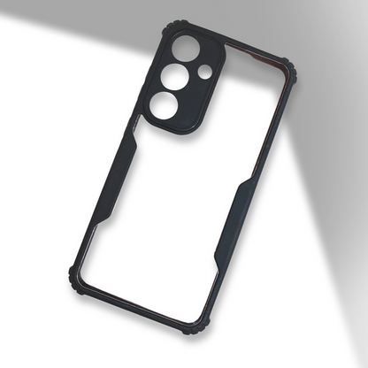 Samsung S25 Plus Transparent Hard Back Cover with Black Border – Slim Shockproof Protective Case