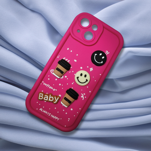 Apple iPhone 15 – Pink Blush Bloom – Strawberry Snuggles | Kawaii 3D Cartoon Character Soft Case