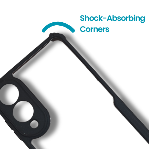 Samsung S25 Edge Transparent Hard Case with Black Border – Slim Fit Shockproof Back Cover
