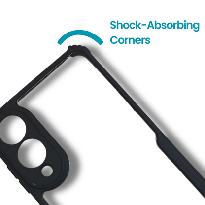 Samsung S25 Edge Transparent Hard Case with Black Border – Slim Fit Shockproof Back Cover