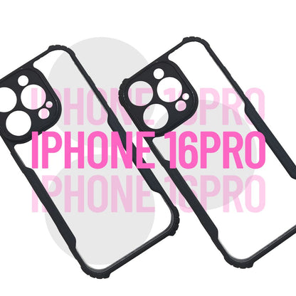 Apple iPhone 16 Pro Transparent Hard Case | Black Edges | Shockproof & Scratch Resistant