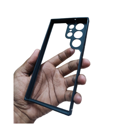 Samsung S23 Ultra Clear Hard Case with Black Edges – Anti-Scratch Slim Protective Back Cover