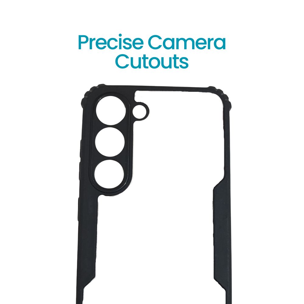 Samsung S23 Back Cover – Clear Hard Case with Black Border | Slim, Durable & Shockproof Design