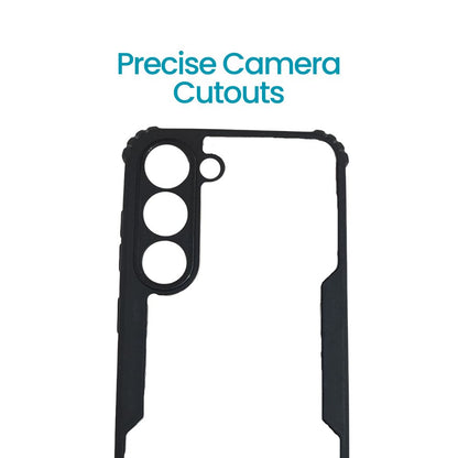 Samsung S23 Back Cover – Clear Hard Case with Black Border | Slim, Durable & Shockproof Design