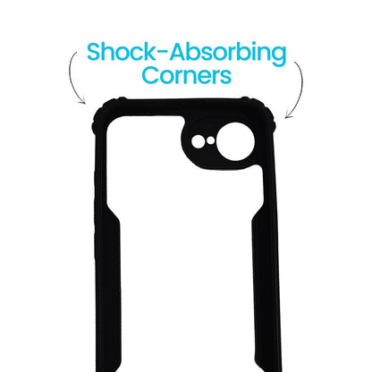 Apple iPhone 16e Black Transparent Hard Cover | Durable | Sleek Fit