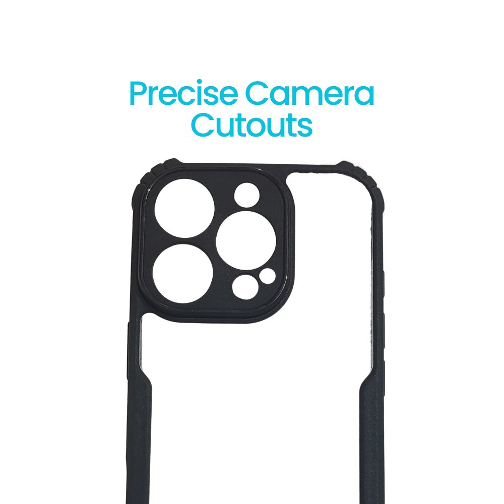 Apple iPhone 16 Pro Transparent Hard Case | Black Edges | Shockproof & Scratch Resistant