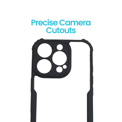 Apple iPhone 16 Pro Transparent Hard Case | Black Edges | Shockproof & Scratch Resistant