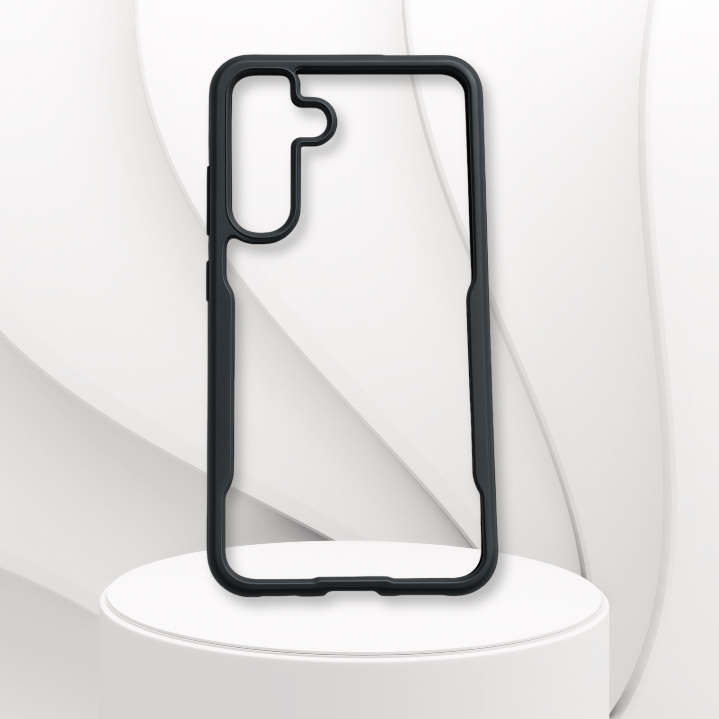 Samsung S25 Crystal Clear Hard Case with Black Frame – Anti-Scratch & Drop Resistant Back Cover